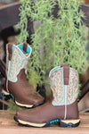 Corral Ladies Farm & Ranch Mint & Brown Square Toe Work Boots-Ladies Boot-Corral Boots-Gallop 'n Glitz- Women's Western Wear Boutique, Located in Grants Pass, Oregon