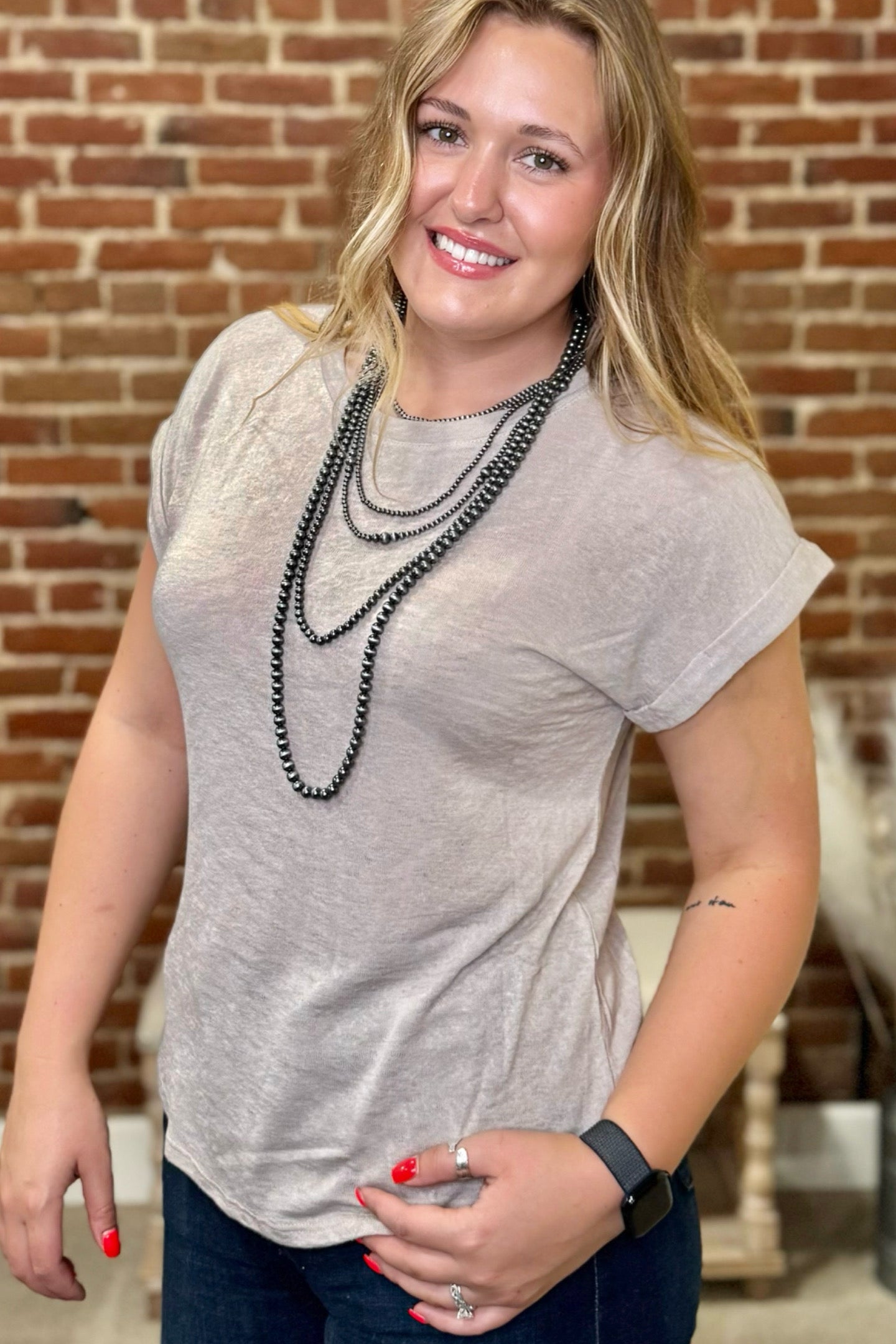 Dusty Trails Basic Tee-Top-Wasabi+Mint-Gallop 'n Glitz- Women's Western Wear Boutique, Located in Grants Pass, Oregon