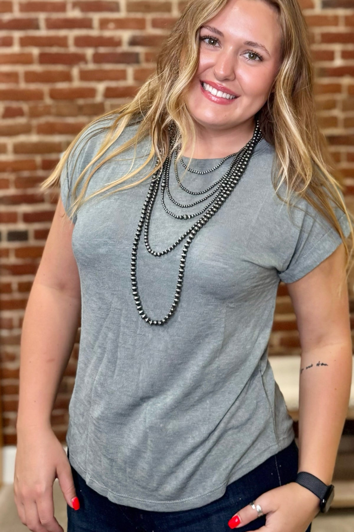 Sagebrush Trails Basic Tee-Top-Wasabi+Mint-Gallop 'n Glitz- Women's Western Wear Boutique, Located in Grants Pass, Oregon