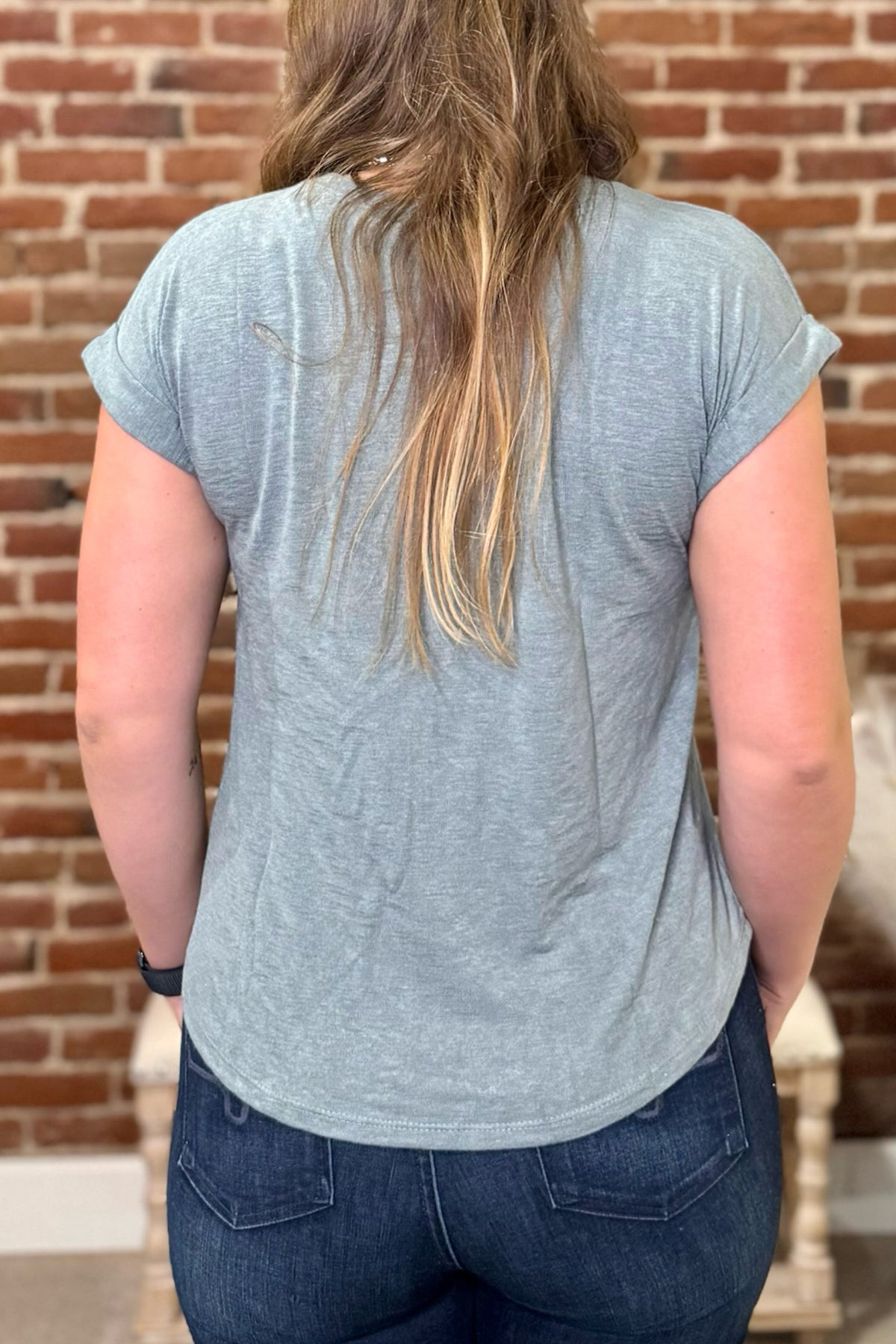 Sagebrush Trails Basic Tee-Top-Wasabi+Mint-Gallop 'n Glitz- Women's Western Wear Boutique, Located in Grants Pass, Oregon