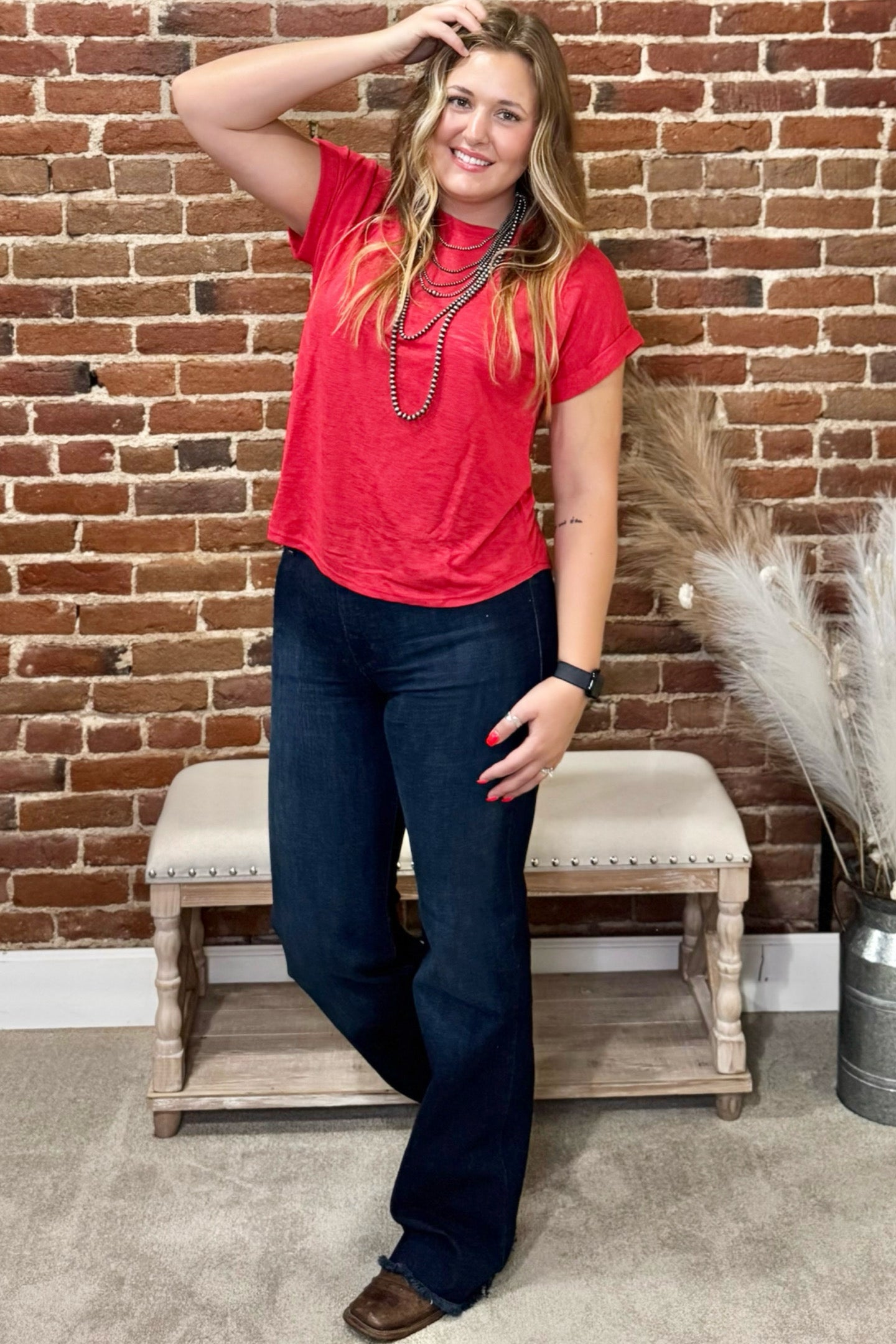 Red Rock Trails Basic Tee-Top-Wasabi+Mint-Gallop 'n Glitz- Women's Western Wear Boutique, Located in Grants Pass, Oregon