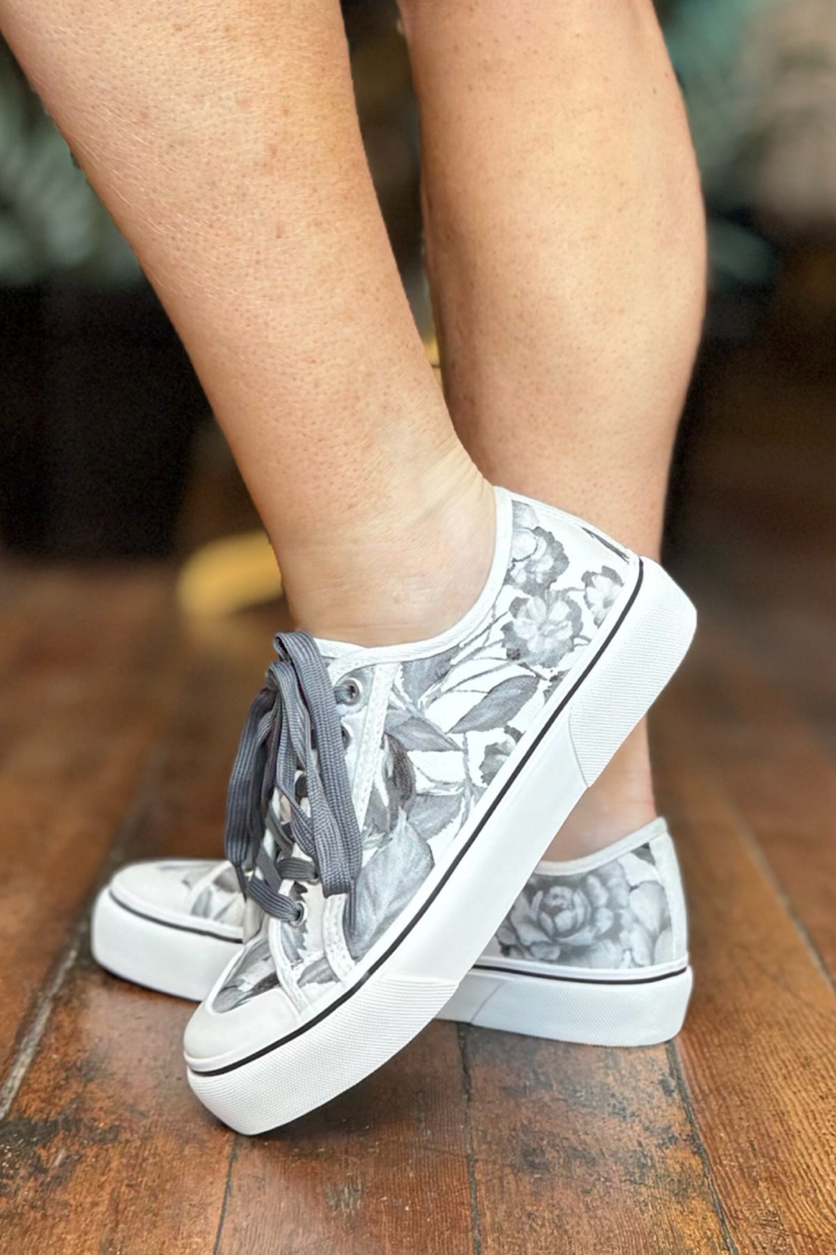 Waiting List White/Black Floral Sneaker By Corkys-Women's Shoes-Corkys-Gallop 'n Glitz- Women's Western Wear Boutique, Located in Grants Pass, Oregon