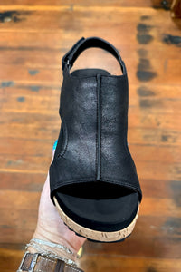 CARLEY By Corkys Washed Black Wedge-Women's Shoes-Corkys-Gallop 'n Glitz- Women's Western Wear Boutique, Located in Grants Pass, Oregon