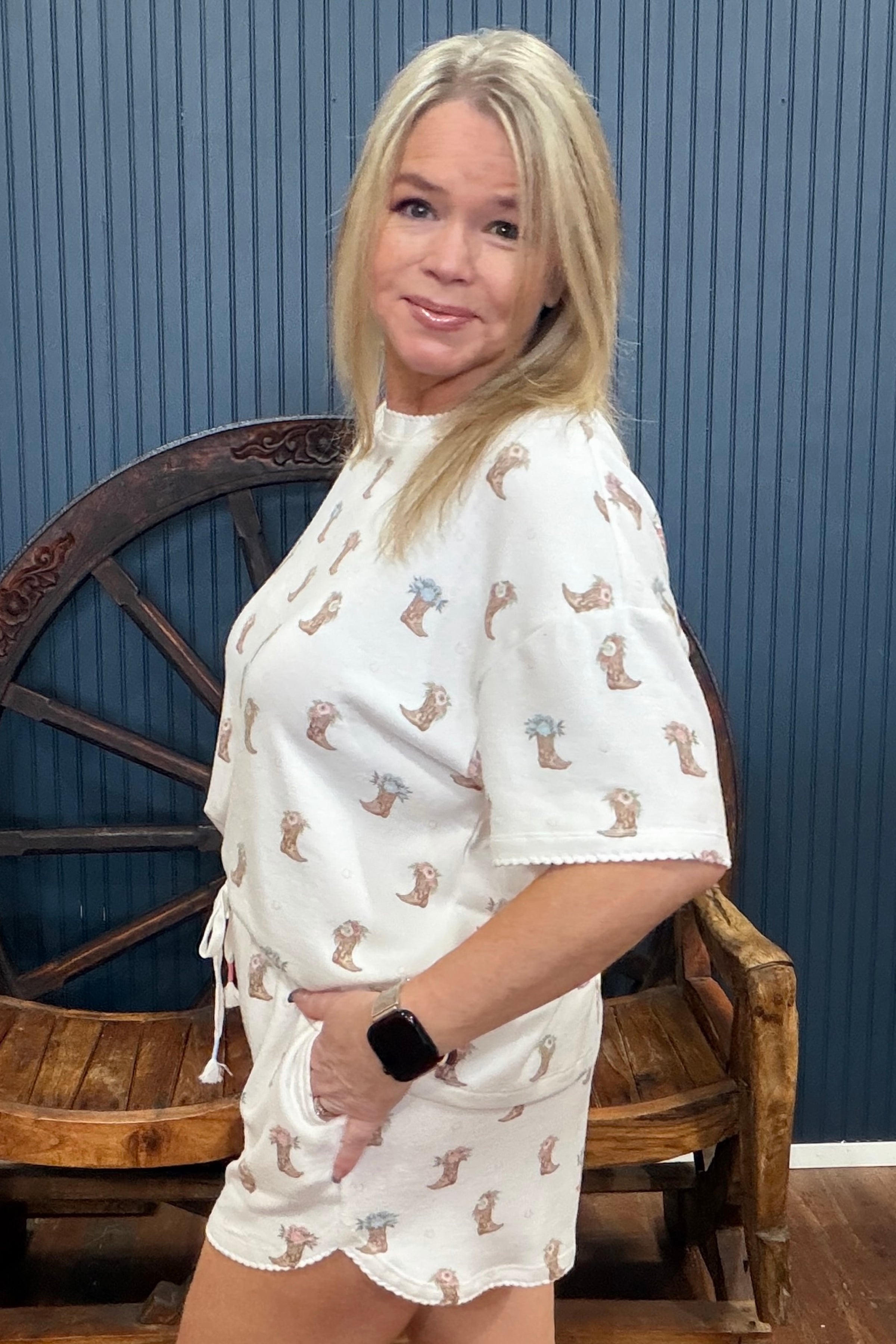 Western Blooms Pajama Short by PJ Salvage-Pajamas-PJ Salvage-Gallop 'n Glitz- Women's Western Wear Boutique, Located in Grants Pass, Oregon