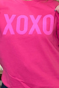 XOXO Embossed Puff Sweatshirt-Top-Melody Faye-Gallop 'n Glitz- Women's Western Wear Boutique, Located in Grants Pass, Oregon