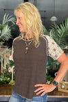 Floral Lace Short Sleeve Top by POL-top-POL-Gallop 'n Glitz- Women's Western Wear Boutique, Located in Grants Pass, Oregon