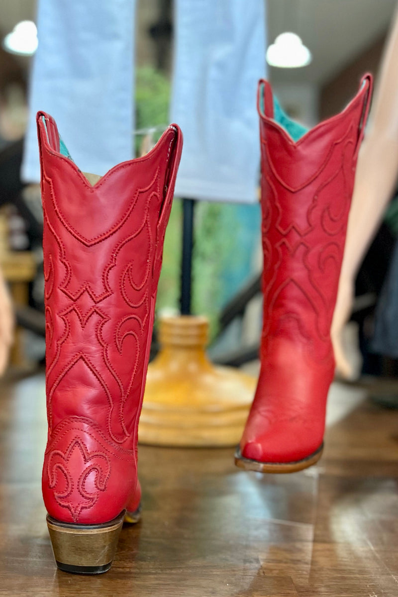 Red Embroidered Boot by Corral Boots-Ladies Boot-Corral Boots/Circle G by Corral Boots-Gallop 'n Glitz- Women's Western Wear Boutique, Located in Grants Pass, Oregon