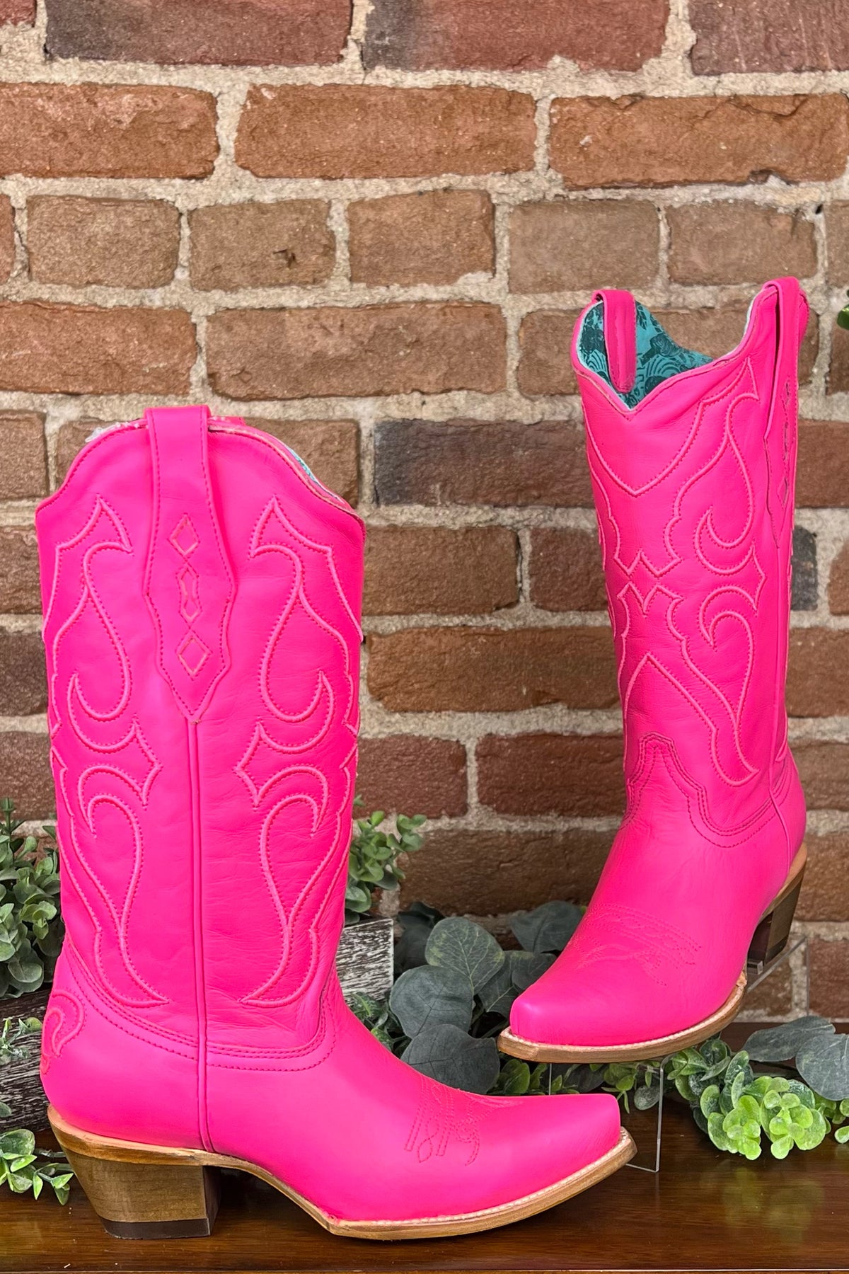 Ladies Embroidered Fuchsia Pink Snip Toe Boot by Corral Boots-Women's Boot-Corral Boots-Gallop 'n Glitz- Women's Western Wear Boutique, Located in Grants Pass, Oregon