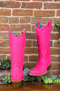 Ladies Embroidered Fuchsia Pink Snip Toe Boot by Corral Boots-Women's Boot-Corral Boots-Gallop 'n Glitz- Women's Western Wear Boutique, Located in Grants Pass, Oregon