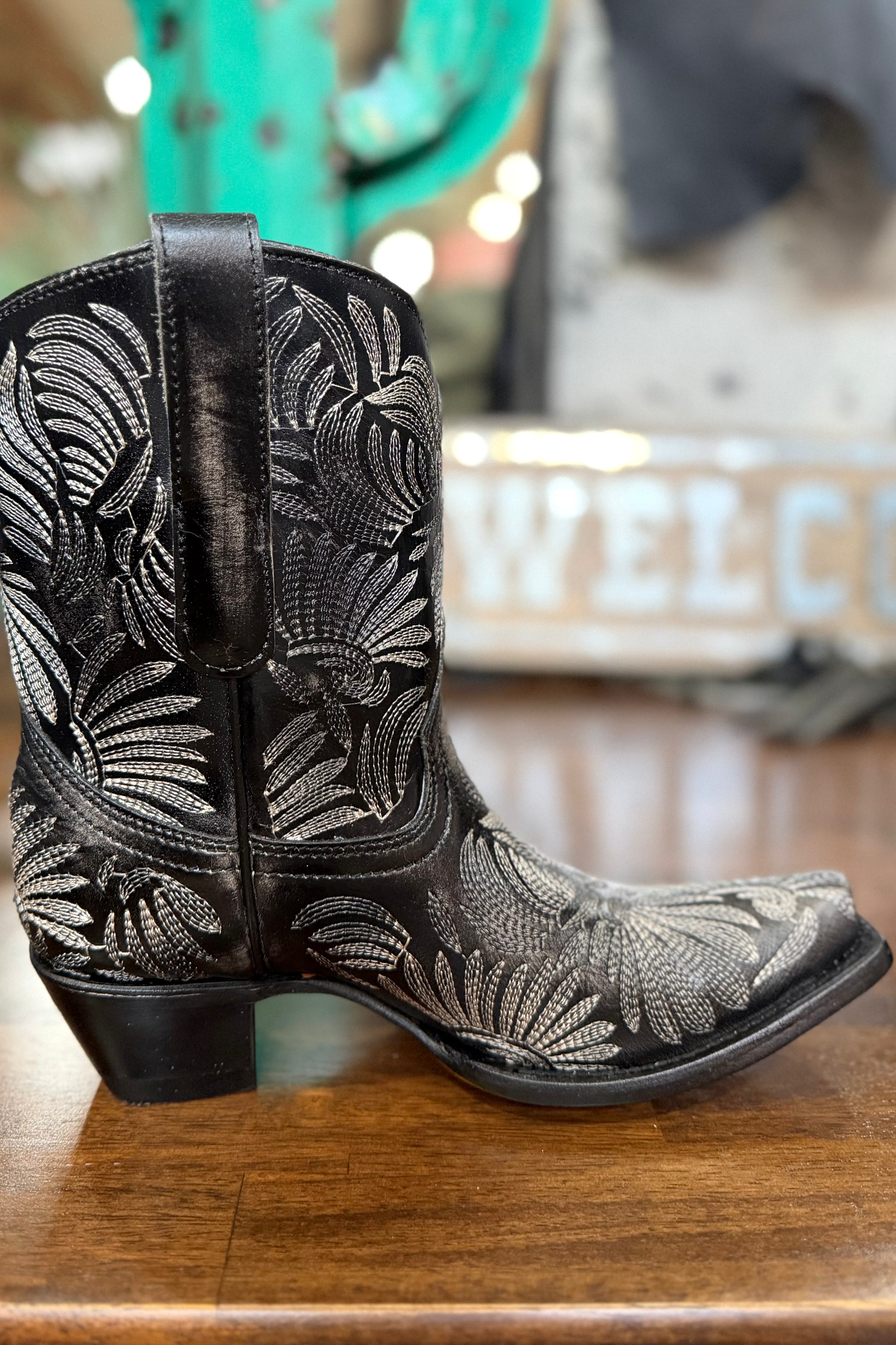 LD Grey Floral Petal Embroidery Ankle Boot by Corral
