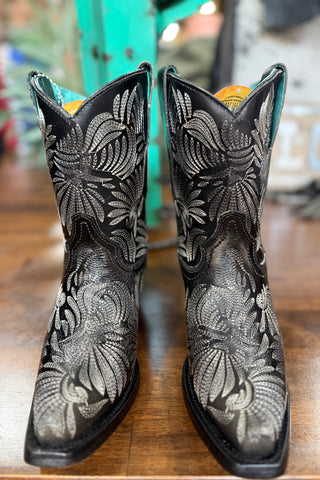 LD Grey Floral Petal Embroidery Ankle Boot by Corral-Women's Boot-Corral Boots-Gallop 'n Glitz- Women's Western Wear Boutique, Located in Grants Pass, Oregon