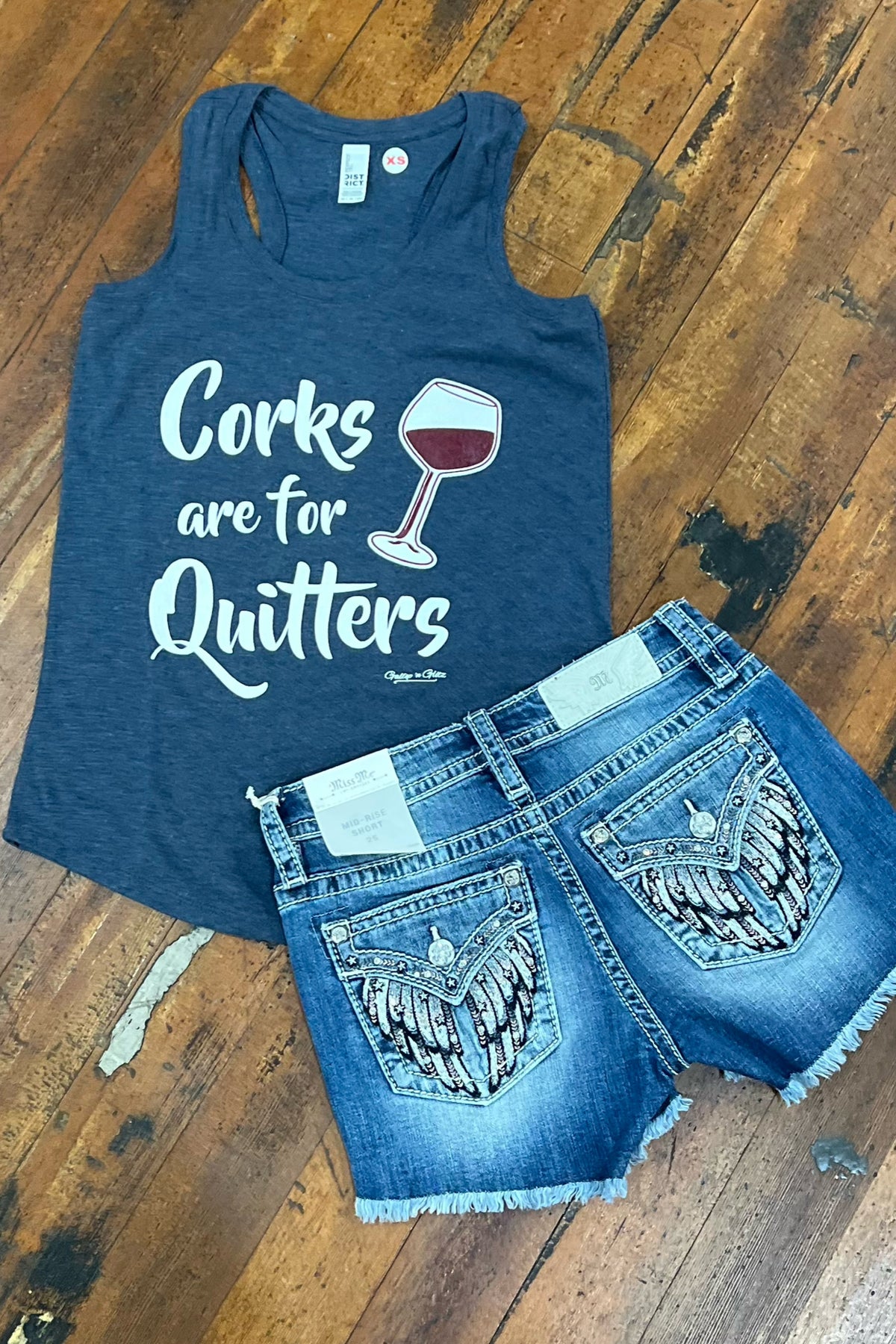 Corks Are For Quitters Tank-Graphic Tank-Gallop 'n Glitz-Gallop 'n Glitz- Women's Western Wear Boutique, Located in Grants Pass, Oregon