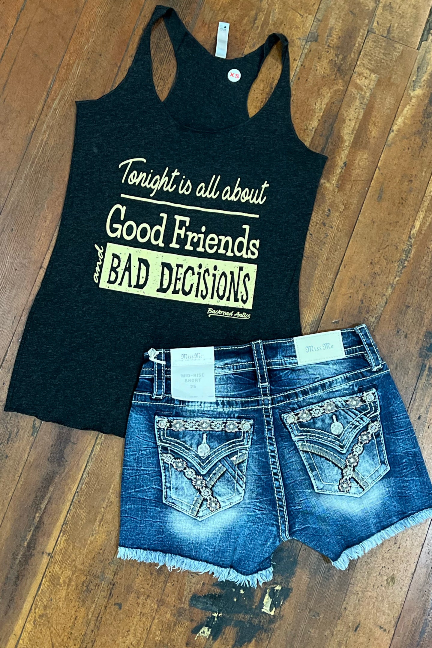 Tonight is All About Good Friends and Bad Decisions Tank-Graphic Tank-Gallop 'n Glitz-Gallop 'n Glitz- Women's Western Wear Boutique, Located in Grants Pass, Oregon