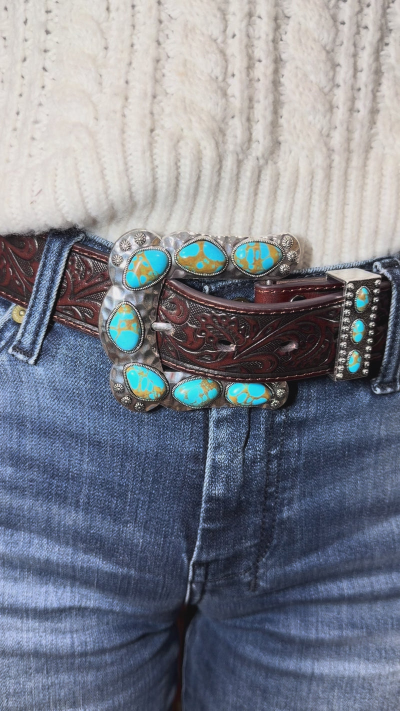 Turquoise Trail Belt Buckle Set