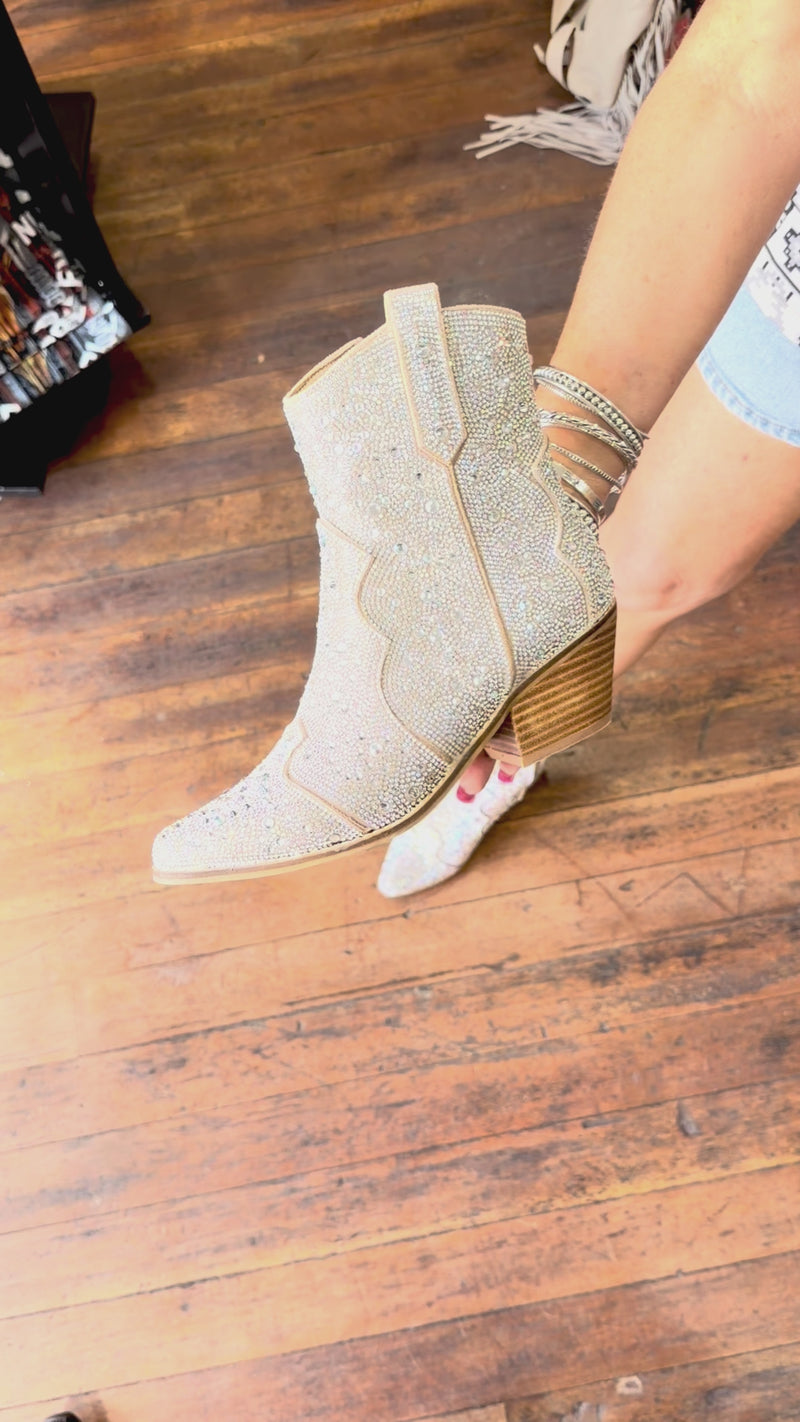 Front Row Rhinestone Short Boot by Corkys