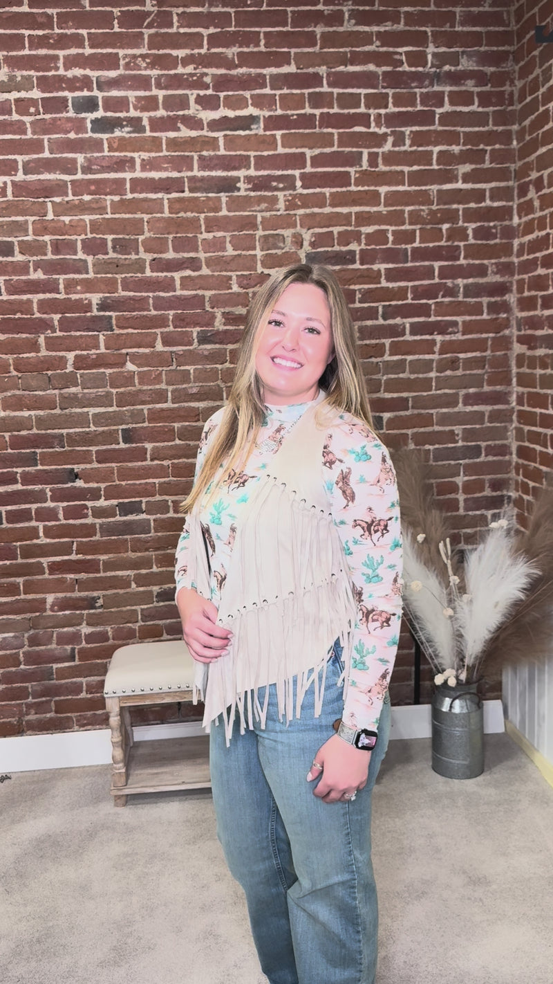 Fringe Faux Suede Vest