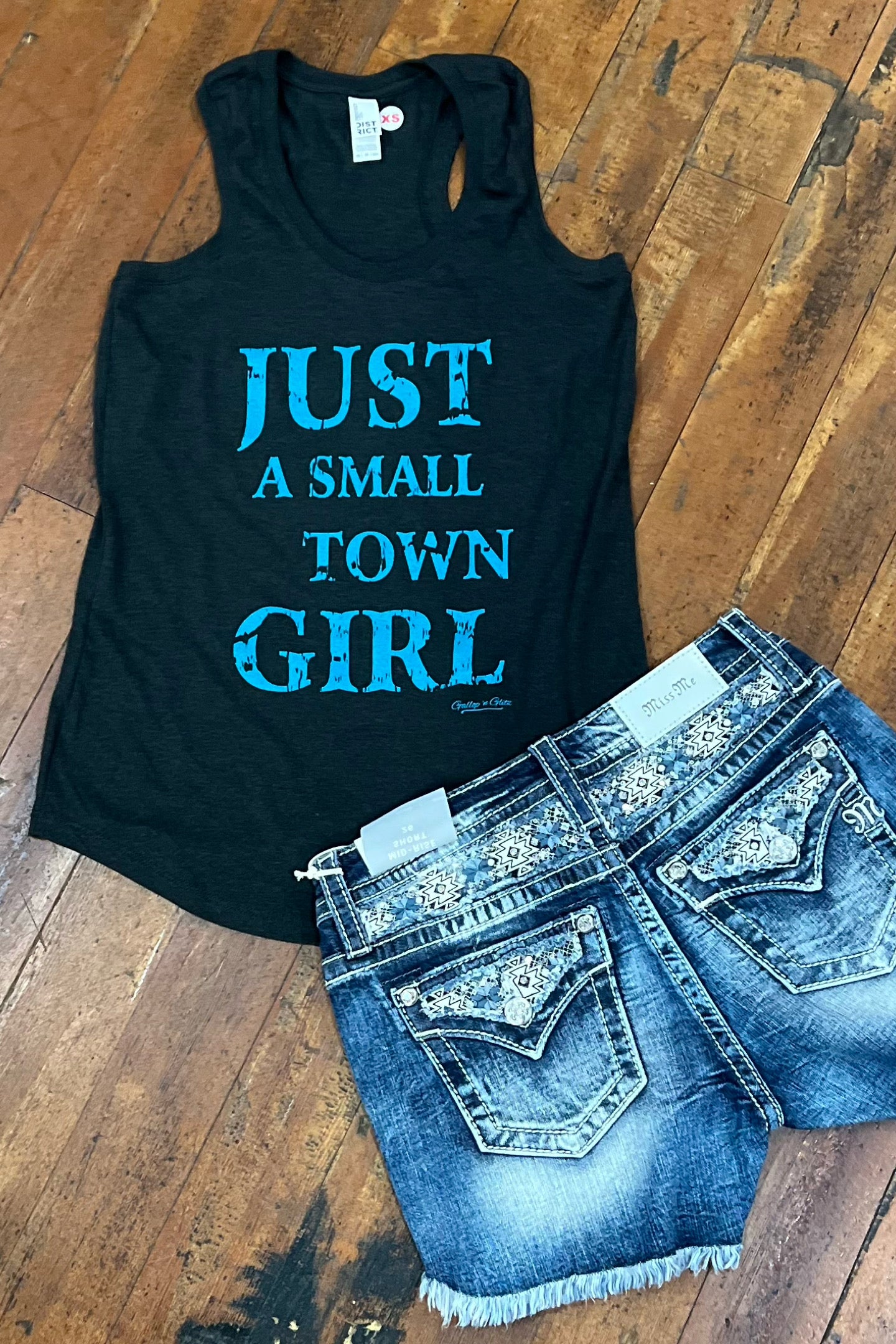 Just a Small Town Girl Tank-Graphic Tank-Gallop 'n Glitz-Gallop 'n Glitz- Women's Western Wear Boutique, Located in Grants Pass, Oregon