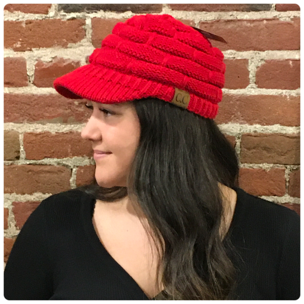 CC Knit Hat with Brim-Beanie/Scarf-C.C. Beanie-Gallop 'n Glitz- Women's Western Wear Boutique, Located in Grants Pass, Oregon