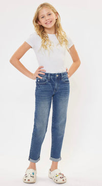 KanCan Halo Mid Rise Mini-Mom Kid Jeans-Girlfriend-KanCan-Gallop 'n Glitz- Women's Western Wear Boutique, Located in Grants Pass, Oregon
