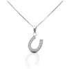 Kelly Herd Clear Dangle Horseshoe Sterling Necklace-Jewelry-Kelly Herd-Gallop 'n Glitz- Women's Western Wear Boutique, Located in Grants Pass, Oregon