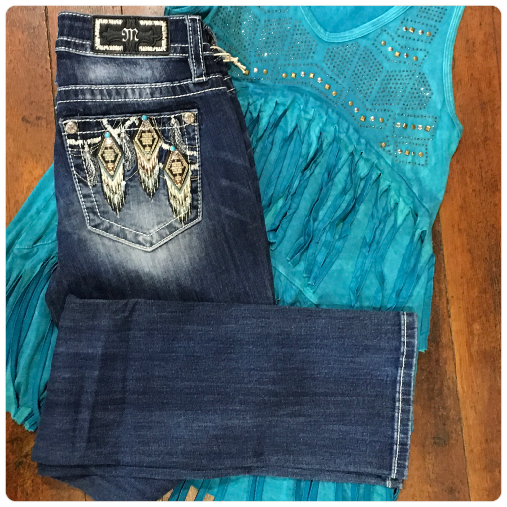 Miss Me Dream Catchin' Mid Rise Straight Jean-Straight-Miss Me-Gallop 'n Glitz- Women's Western Wear Boutique, Located in Grants Pass, Oregon