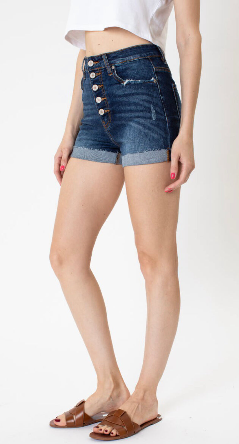KanCan High Rise Button Down Shorts-Shorts-KanCan-Gallop 'n Glitz- Women's Western Wear Boutique, Located in Grants Pass, Oregon