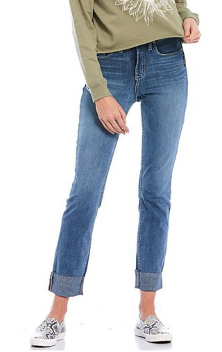 Silver Avery Straight Raw Edge Cuffed Jeans-Straight-Silver Jeans-Gallop 'n Glitz- Women's Western Wear Boutique, Located in Grants Pass, Oregon