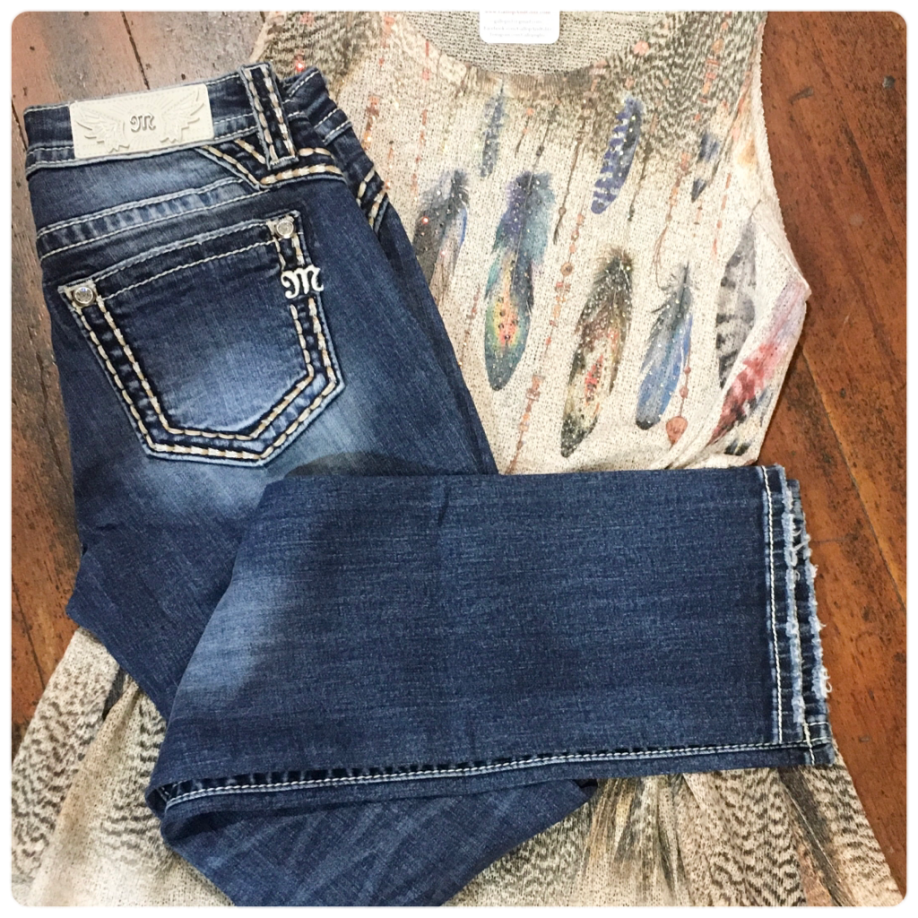 Miss Me Stitch It Up Mid Rise Straight Jean-Straight-Miss Me-Gallop 'n Glitz- Women's Western Wear Boutique, Located in Grants Pass, Oregon