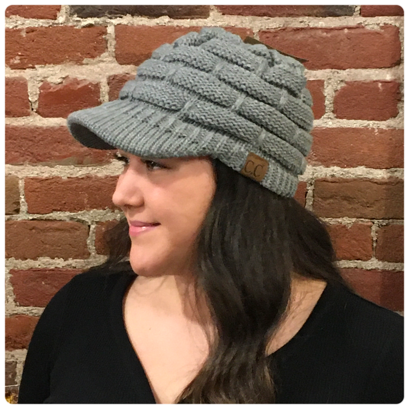 CC Knit Hat with Brim-Beanie/Scarf-C.C. Beanie-Gallop 'n Glitz- Women's Western Wear Boutique, Located in Grants Pass, Oregon