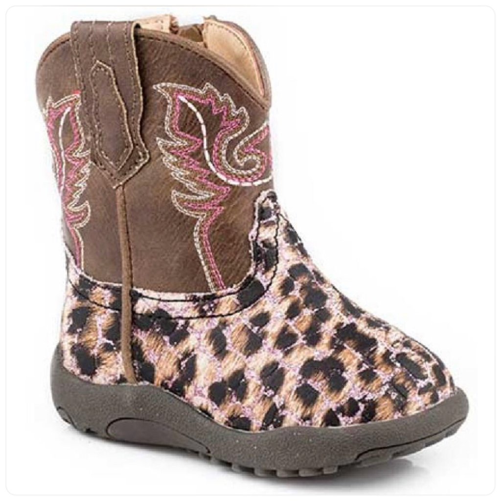 Roper Infant Girls Leopard Print Cowbabie-Kids Footwear-Roper/Stetson-Gallop 'n Glitz- Women's Western Wear Boutique, Located in Grants Pass, Oregon