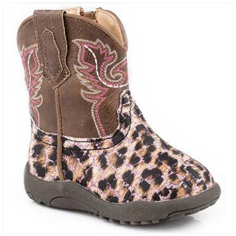 Roper Infant Girls Leopard Print Cowbabie-Kids Footwear-Roper/Stetson-Gallop 'n Glitz- Women's Western Wear Boutique, Located in Grants Pass, Oregon