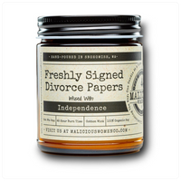 Freshly Signed Divorce Papers Malicious Women Candle-Gift-Malicious Women-Gallop 'n Glitz- Women's Western Wear Boutique, Located in Grants Pass, Oregon