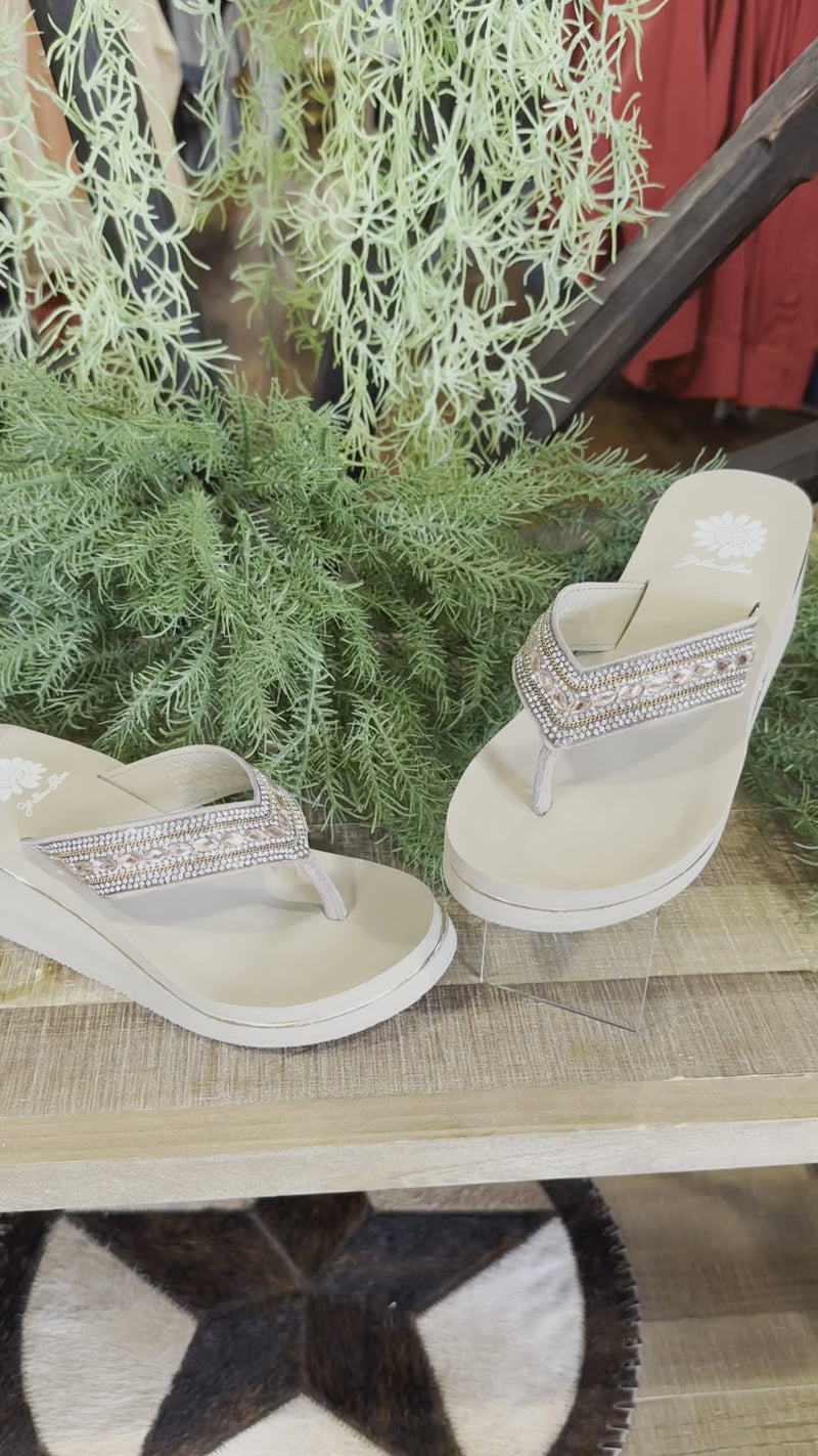 Yellow Box MARCY Taupe Wedge Sandal