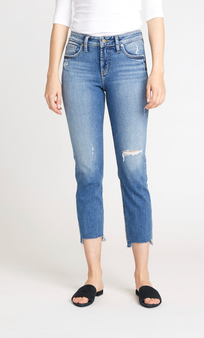 Avery High Rise Slim Crop Jeans-Skinny-Silver Jeans-Gallop 'n Glitz- Women's Western Wear Boutique, Located in Grants Pass, Oregon