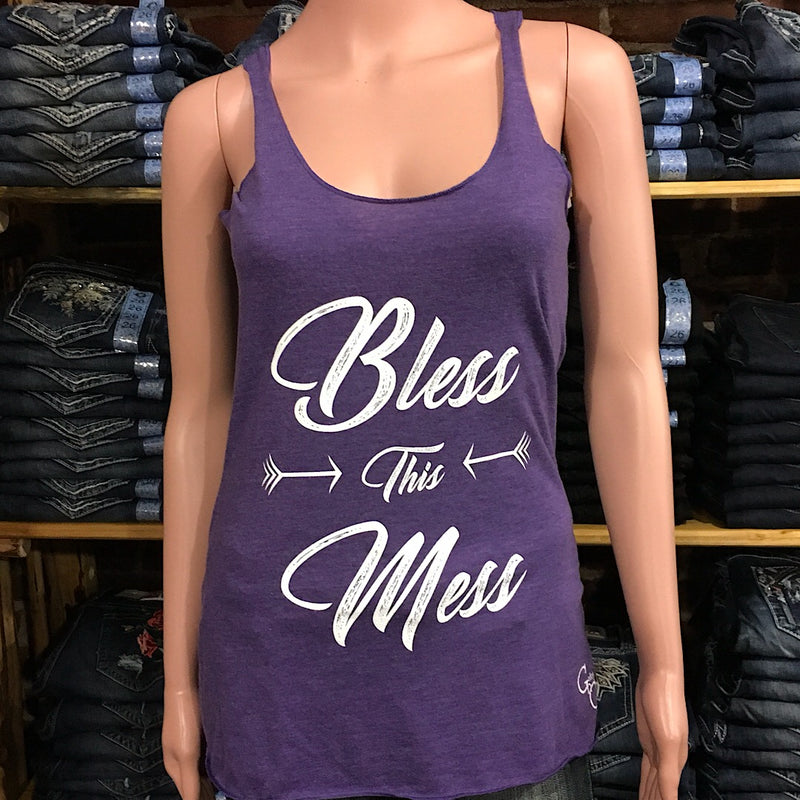 Bless This Mess Tank-Graphic Tank-Gallop 'n Glitz-Gallop 'n Glitz- Women's Western Wear Boutique, Located in Grants Pass, Oregon