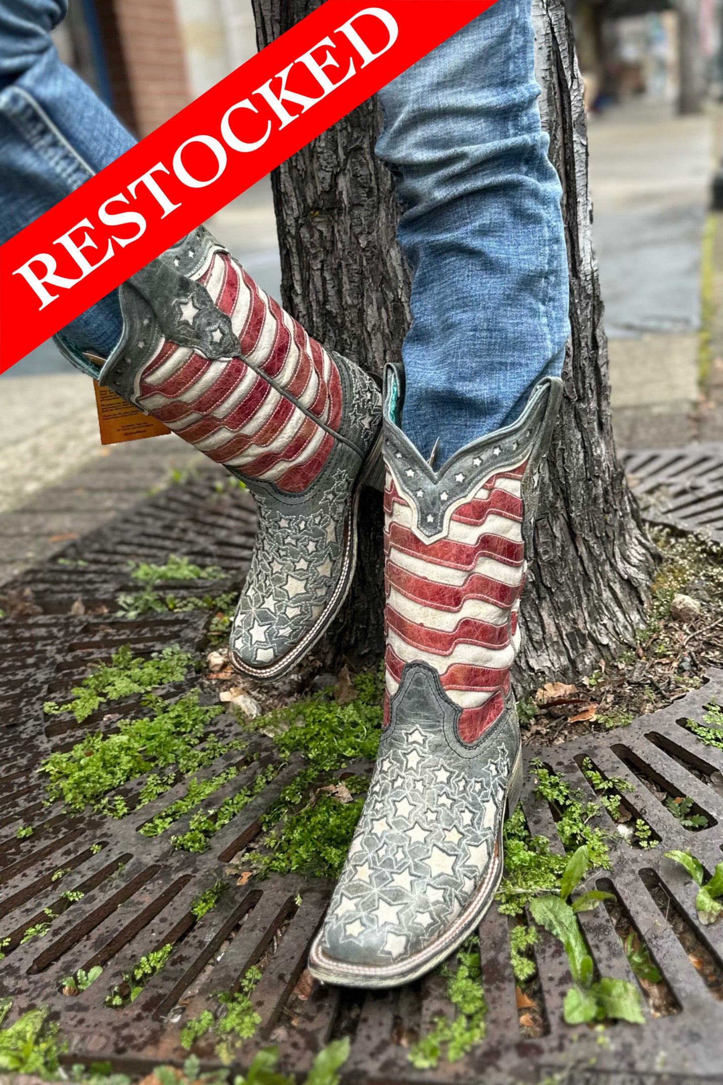 Corral West Blue Jean Stripes Stars Glow in the Dark – Gallop 'n