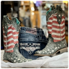 Corral West Blue Jean Stripes & Stars Glow in the Dark-Women's Boot-Corral Boots-Gallop 'n Glitz- Women's Western Wear Boutique, Located in Grants Pass, Oregon