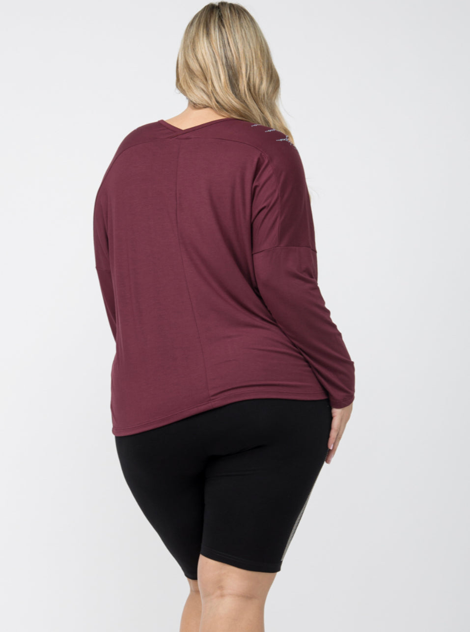 Vocal Plus Size Long Sleeve Top w/Stone Design-top-Vocal-Gallop 'n Glitz- Women's Western Wear Boutique, Located in Grants Pass, Oregon