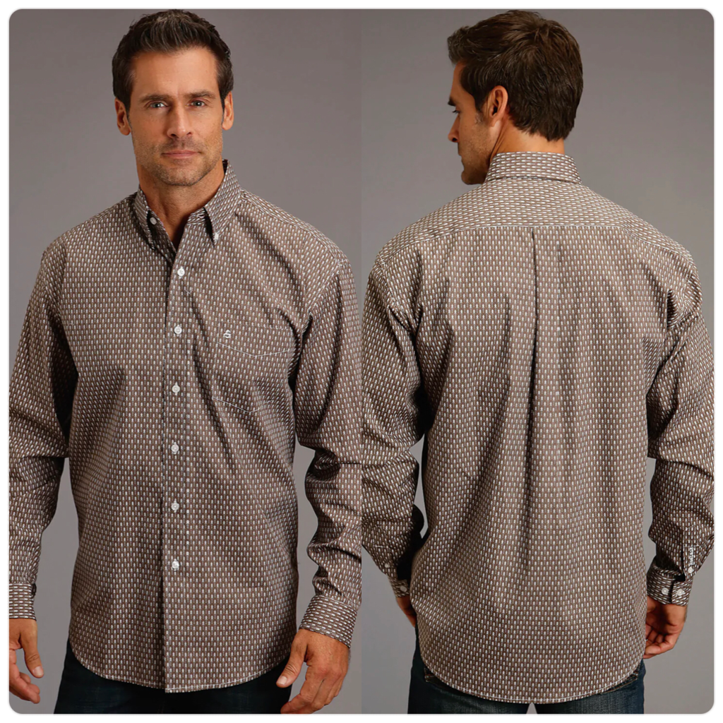 Mens Stetson Long Sleeve Western Shirt-Men's Dress Shirt-Roper/Stetson-Gallop 'n Glitz- Women's Western Wear Boutique, Located in Grants Pass, Oregon