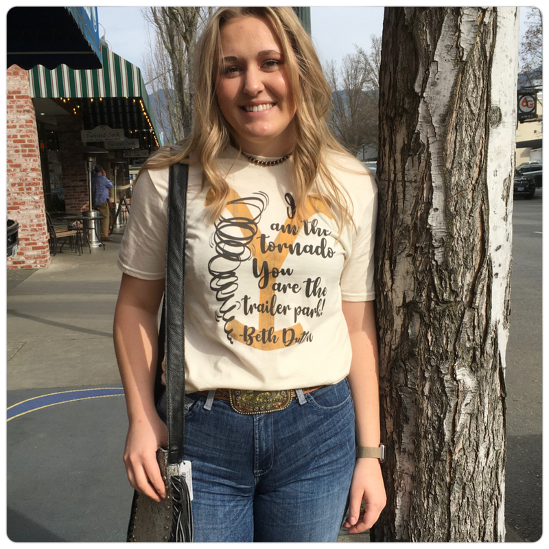 I Am The Tornado, You Are The Trailer Park Tee-top-J Coons-Gallop 'n Glitz- Women's Western Wear Boutique, Located in Grants Pass, Oregon