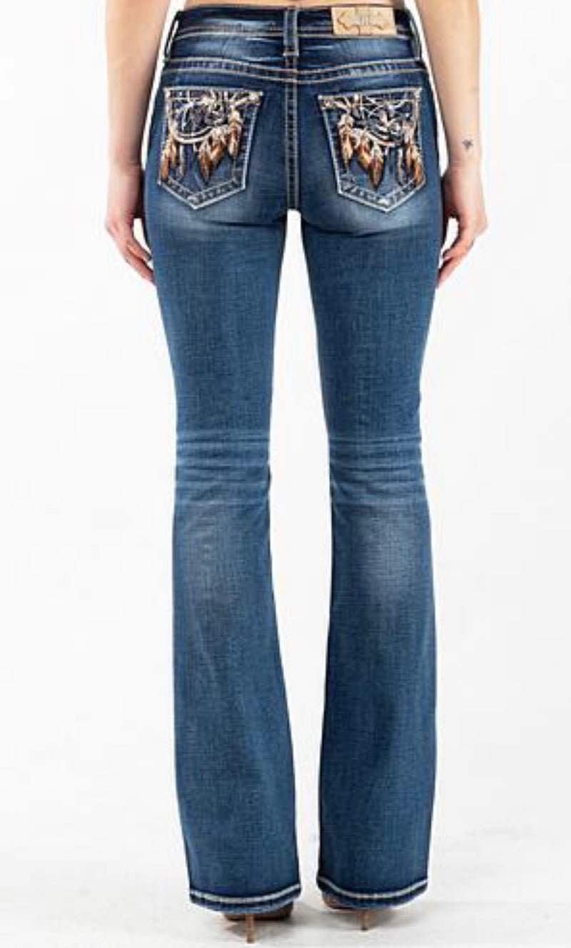 Dreamin' About Fall Miss Me Mid Rise Boot Cut Jean-Bootcut-Miss Me-Gallop 'n Glitz- Women's Western Wear Boutique, Located in Grants Pass, Oregon