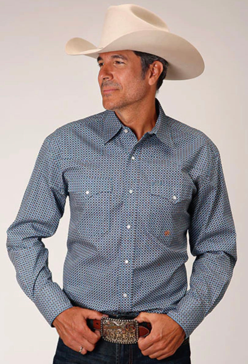 Mens Roper Long Sleeve Snap Western Shirt-Men's Dress Shirt-Roper/Stetson-Gallop 'n Glitz- Women's Western Wear Boutique, Located in Grants Pass, Oregon