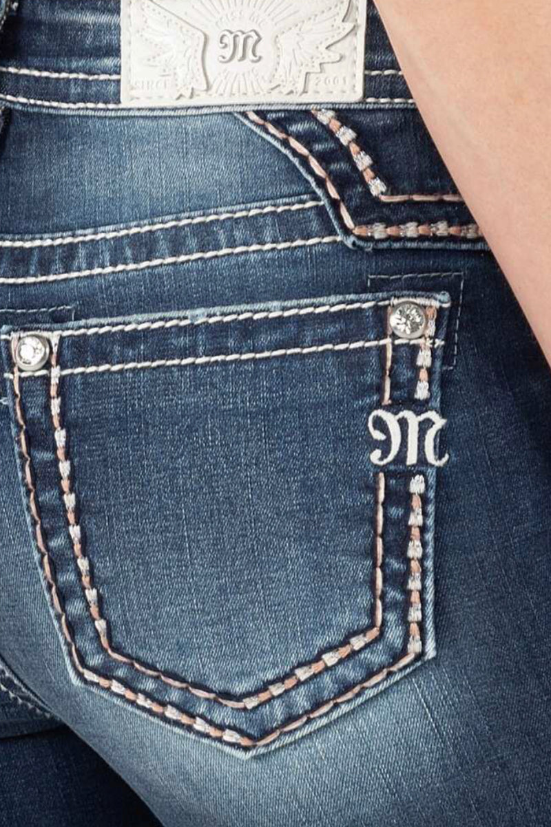 Miss Me Stitch It Up Mid Rise Straight Jean-Straight-Miss Me-Gallop 'n Glitz- Women's Western Wear Boutique, Located in Grants Pass, Oregon