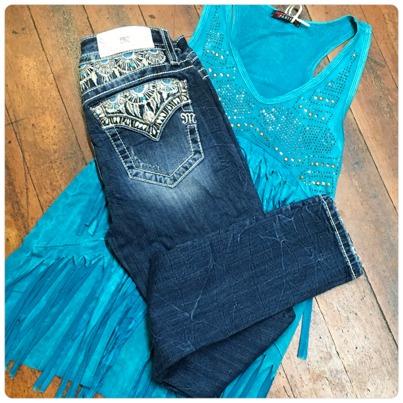 Miss Me Turquoise Dreamin' Mid Rise Skinny Jean-Skinny-Miss Me-Gallop 'n Glitz- Women's Western Wear Boutique, Located in Grants Pass, Oregon