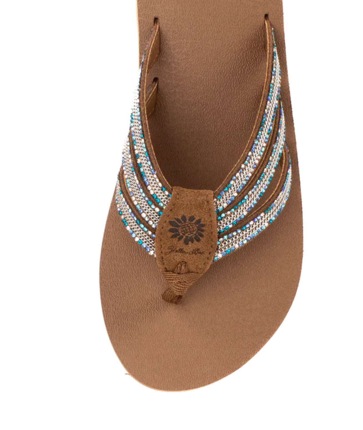 Yellow box turquoise sales flip flops