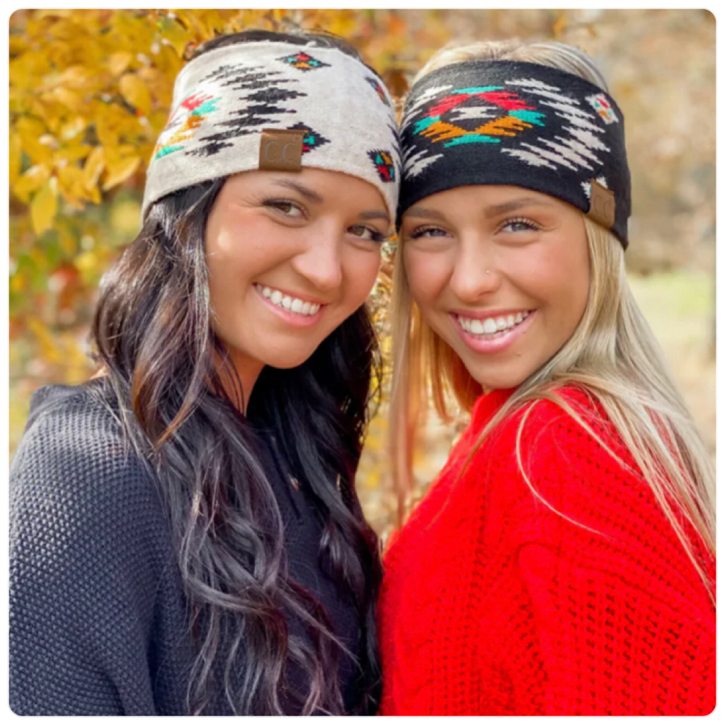 C.C. Aztec Patterned Head Wrap **Multiple colors to choose from-Beanie/Scarf-C.C. Beanie-Gallop 'n Glitz- Women's Western Wear Boutique, Located in Grants Pass, Oregon