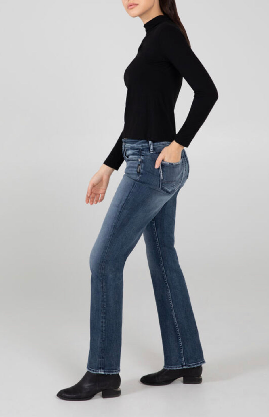 Silver Elyse Mid Rise Slim Bootcut Jeans-Bootcut-Silver Jeans-Gallop 'n Glitz- Women's Western Wear Boutique, Located in Grants Pass, Oregon