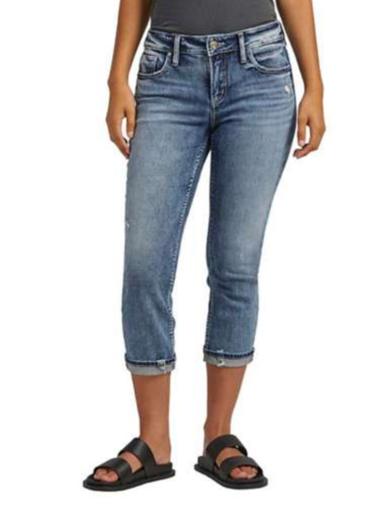 Elyse Mid Rise Capri by Silver-Capri-Silver Jeans-Gallop 'n Glitz- Women's Western Wear Boutique, Located in Grants Pass, Oregon