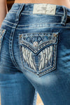 Miss Me Faux Leather Embroidered Wing Mid Rise Skinny-Skinny-Miss Me-Gallop 'n Glitz- Women's Western Wear Boutique, Located in Grants Pass, Oregon