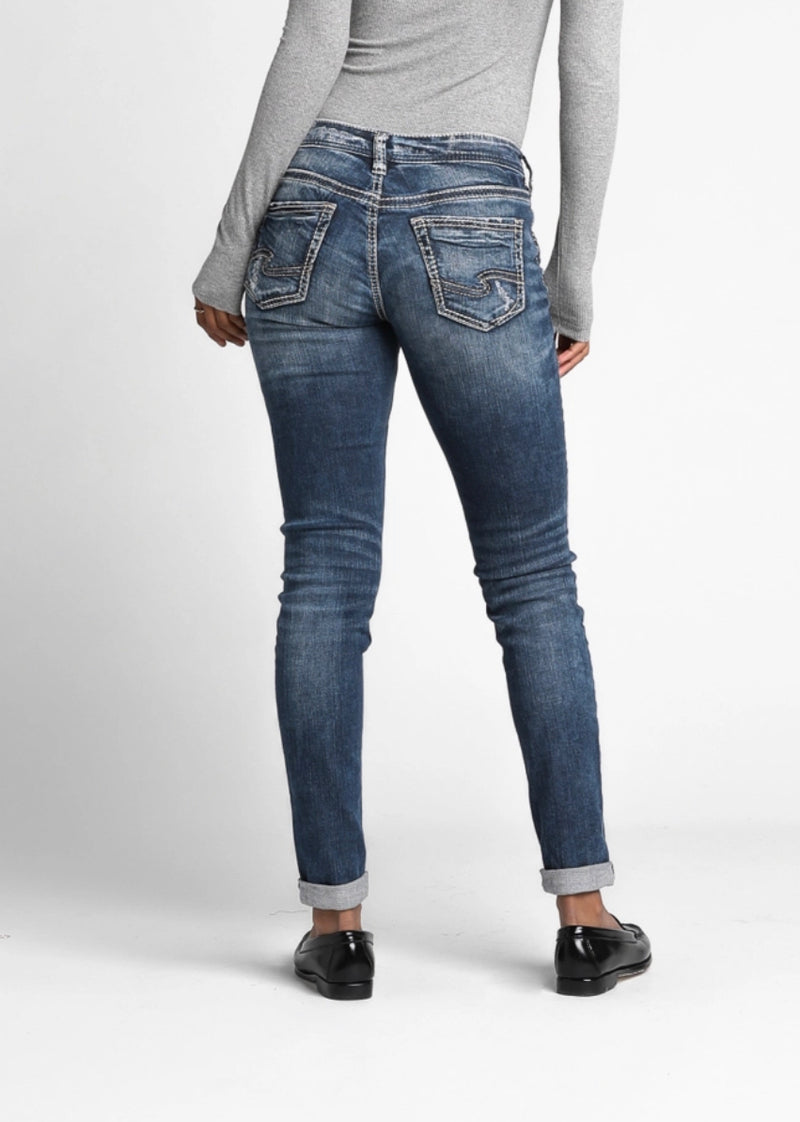 Silver Girlfriend Mid Rise Skinny Jean-Skinny-Silver Jeans-Gallop 'n Glitz- Women's Western Wear Boutique, Located in Grants Pass, Oregon